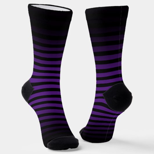 Halloween Black purple horizontal stripes ombre Sokken (Gebogen)