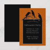 Halloween Black Ravens Spooky Uitnodiging (Voorkant / Achterkant)