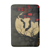 Halloween Black Red Haunted House Bat Full Moon Badmat (Voorkant Verticaal)