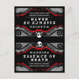 Halloween Black Red White Food Beverage Tent Card Briefkaart