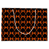 Halloween Black Skull Large Gift Bag Cadeautasje (Achterkant)