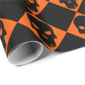 Halloween Black Skull Wrapping Paper Cadeaupapier (Rol Hoek)