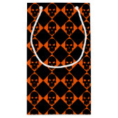 Halloween Black Skulls Gift Bag Klein Cadeauzakje (Achterkant)