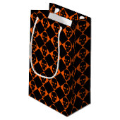 Halloween Black Skulls Gift Bag Klein Cadeauzakje (Achterkant Gekanteld)