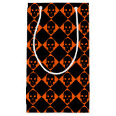 Halloween Black Skulls Gift Bag Klein Cadeauzakje (Voorkant)