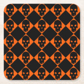 Halloween Black Skulls Onderzetter (Voorkant)