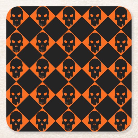 Halloween Black Skulls Onderzetter (Voorkant)