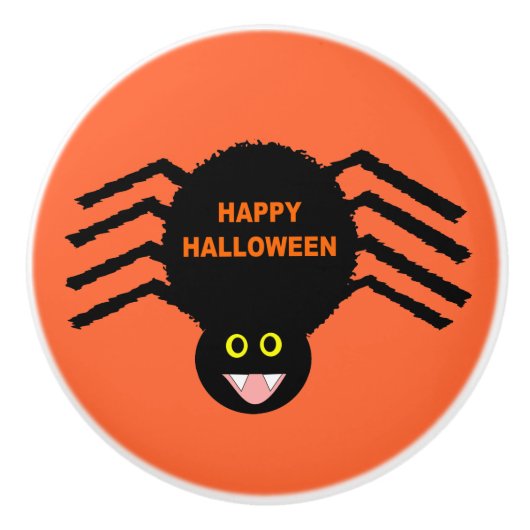 Halloween Black Spider Ceramic Knob Keramische Knop (Voorkant)