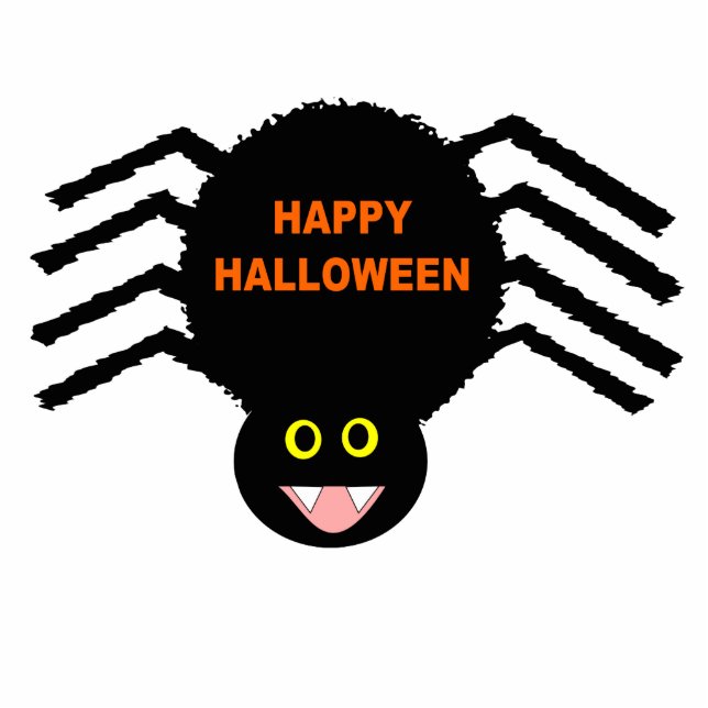 Halloween Black Spider Foto Sculptuur Staand Fotobeeldje (Voorkant)