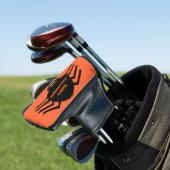 Halloween Black Spider Golf Putter Hoesje Golfheadcover (Insitu)