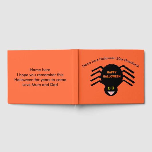 Halloween Black Spider Guestbook Gastenboek (Volledig)
