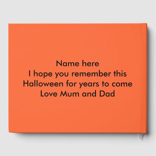 Halloween Black Spider Guestbook Gastenboek (Achterkant)