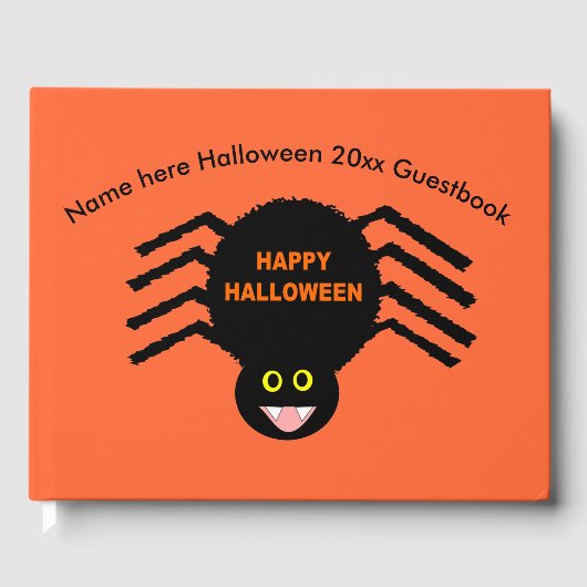 Halloween Black Spider Guestbook Gastenboek (Voorkant)