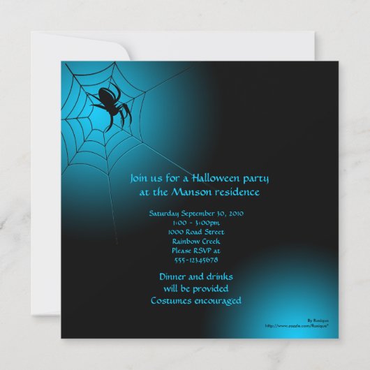 Halloween Black Spider op internet Kaart (Achterkant)