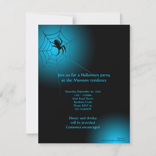 Halloween Black Spider op internet Kaart (Achterkant)