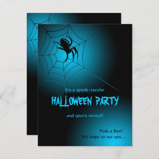 Halloween Black Spider op internet Kaart (Voorkant / Achterkant)