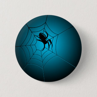 Halloween Black Spider op internet Ronde Button 5,7 Cm
