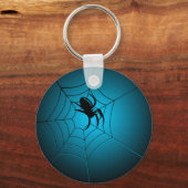 Halloween Black Spider op internet Sleutelhanger (Voorkant)