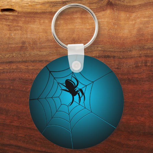 Halloween Black Spider op internet Sleutelhanger (Voorkant)
