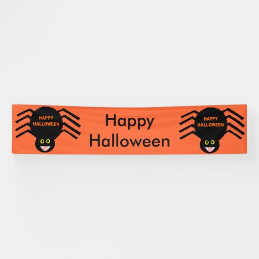 Halloween Black Spider persoonlijke banner (Horizontaal)