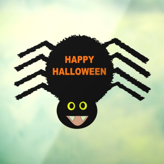 Halloween Black Spider Raamsticker (Vel 3)