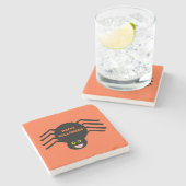 Halloween Black Spider Stone Onderzetter (Zijkant)