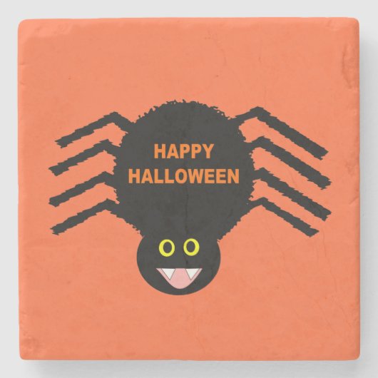 Halloween Black Spider Stone Onderzetter (Voorkant)