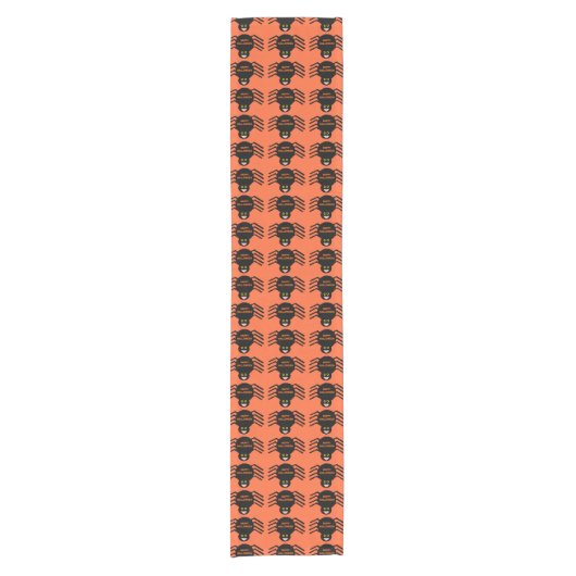 Halloween Black Spider Table Runner Korte Tafelloper (Voorkant)