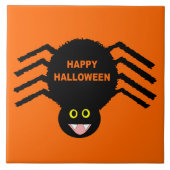 Halloween Black Spider TileHa Tegeltje (Voorkant)