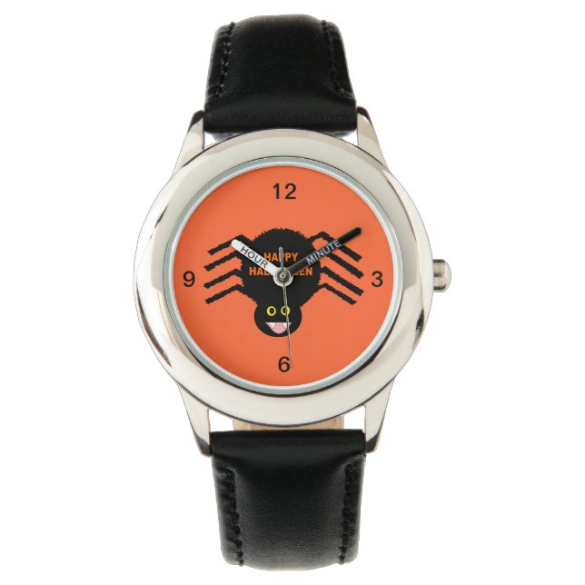 Halloween Black Spider Watch Horloge (Voorkant)