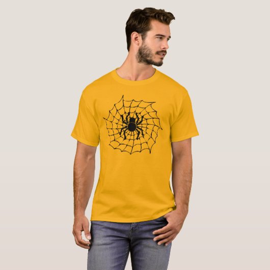 Halloween Black Spider Web T-Shirt (Voorkant volledig)