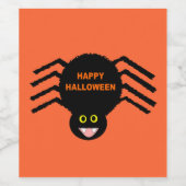 Halloween Black Spider Wine Bottle Labels Wijn Etiket (Enkel label)
