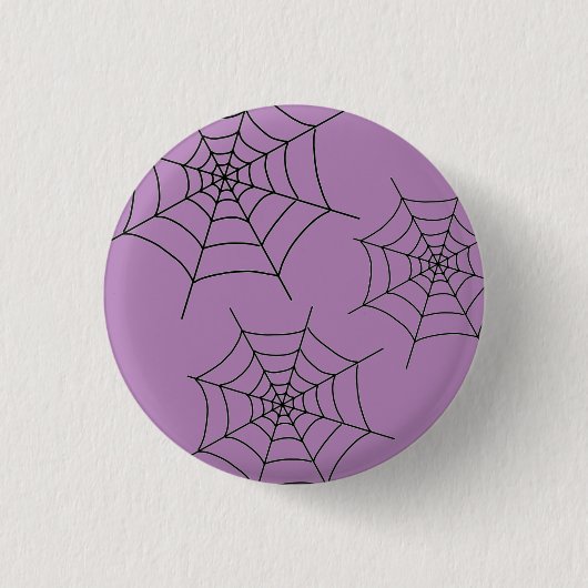 Halloween Black Spiderweb - Round Pin-up Badge Ronde Button 3,2 Cm (Voorkant)