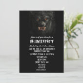 Halloween Black Spooky Weerwolf Gothic Party Kaart (Staand voorkant)