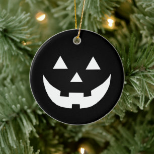 Halloween black white Jack o lantaarnpomkin Keramisch Ornament