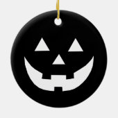 Halloween black white Jack o lantaarnpomkin  Keramisch Ornament (Achterkant)