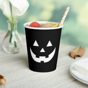 Halloween black white Jack o lantaarnpomkin Papieren Bekers