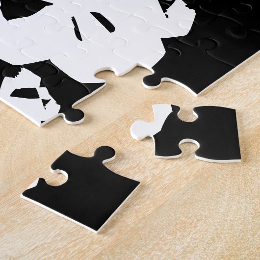 Halloween Black White skulls pile, aangepast Legpuzzel (Zijkant)