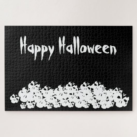 Halloween Black White skulls pile, aangepast Legpuzzel (Horizontaal)