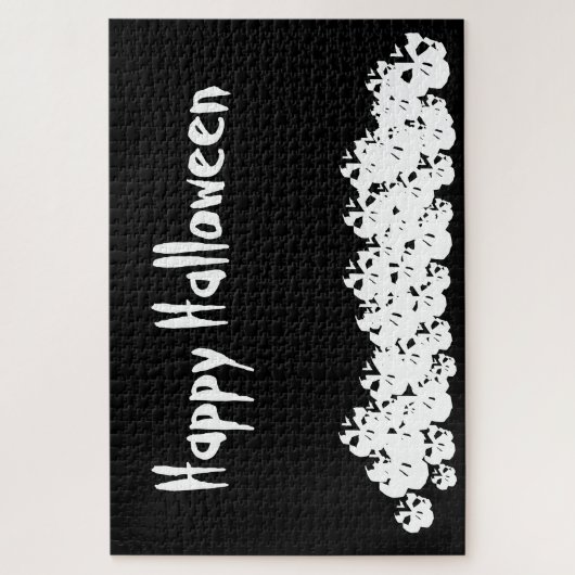Halloween Black White skulls pile, aangepast Legpuzzel (Verticaal)