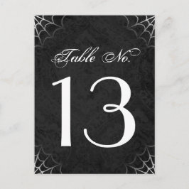 Halloween Black White Spider Webtafel Nummer Kaart