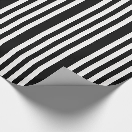 Halloween Black White Striped Gift Cadeaupapier (Hoek)