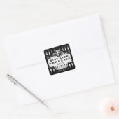 Halloween Black & White Striped Square Drink Label (Envelop)