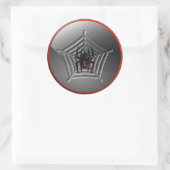 Halloween Black Widow Spider op een Web Round Ronde Sticker (Tas)