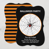 Halloween Black Widow Spider uitnodiging (Voorkant / Achterkant)