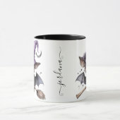 Halloween Black Witch Bat Koffie Mok (Midden)