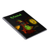 Halloween Black Witch Cat Notitieboek (Rechterzijde)