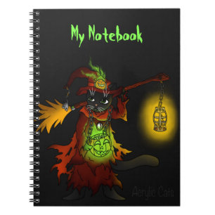 Halloween Black Witch Cat Notitieboek