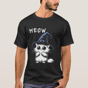 Halloween Black Witch Cat Pet voor meisjes vrouwen T-shirt