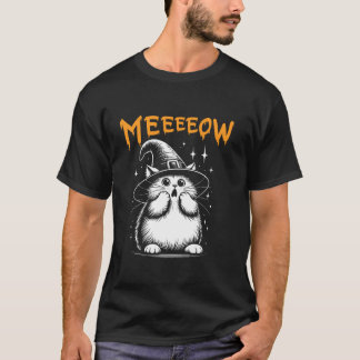 Halloween Black Witch Cat Pet voor meisjes vrouwen T-shirt